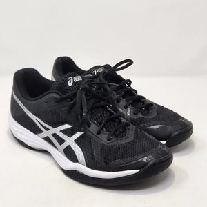 Asics Womens Gel Tactic Volleyball Sneakers Shoes 8.5 Black Silver B752N Sport